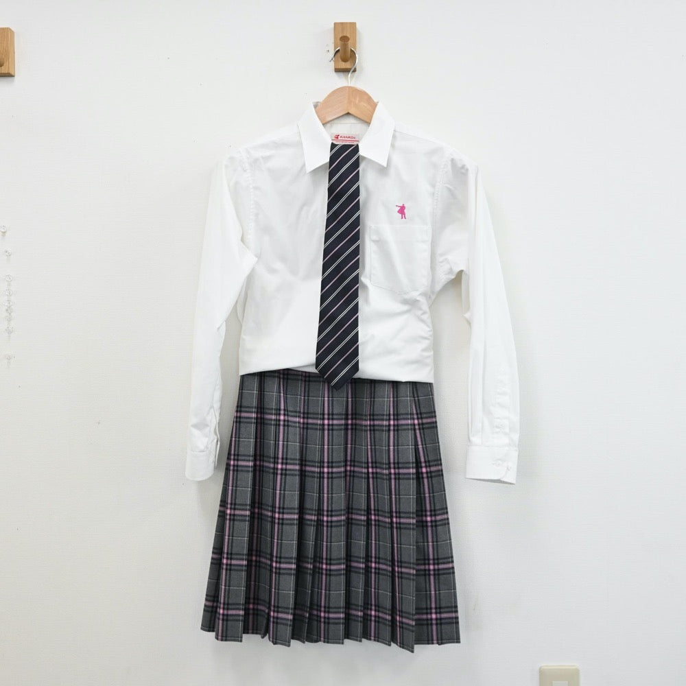 【中古】京都府 クラーク記念国際高等学校 女子制服 6点（ブレザー・シャツ・スカート）sf011501