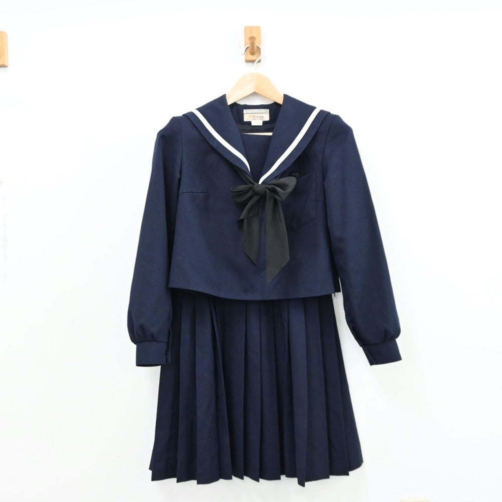 【中古】愛知県 刈谷北高等学校 女子制服 5点（セーラー服・ニット・スカート）sf011511