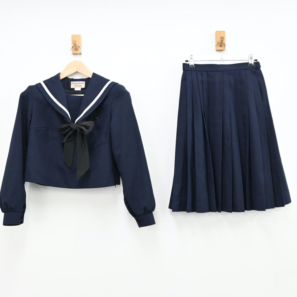 【中古】愛知県 刈谷北高等学校 女子制服 5点（セーラー服・ニット・スカート）sf011511