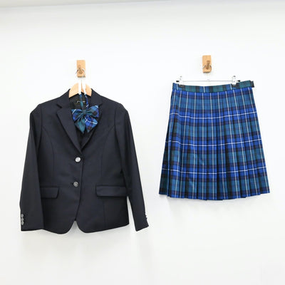 【中古】岡山県 ヒューマンキャンパス高等学校 女子制服 3点（ブレザー・スカート）sf011522