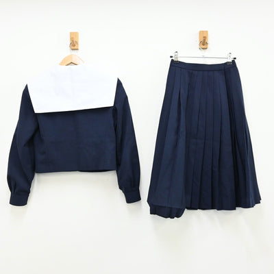 【中古】愛知県 浄心中学校 女子制服 2点（セーラー服・スカート）sf011547