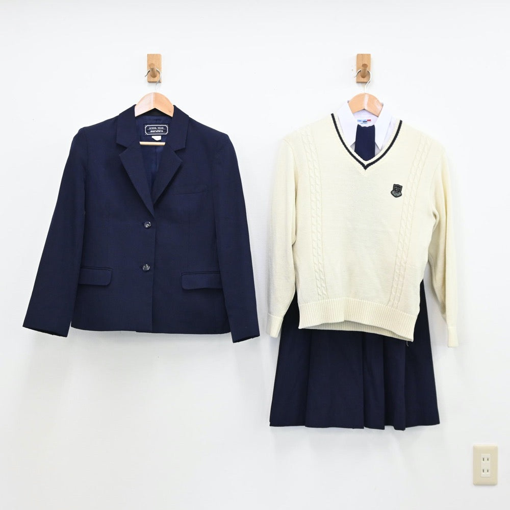 【中古】埼玉県 星野高等学校 女子制服 6点（ブレザー・シャツ・ニット・ベスト・スカート）sf011561