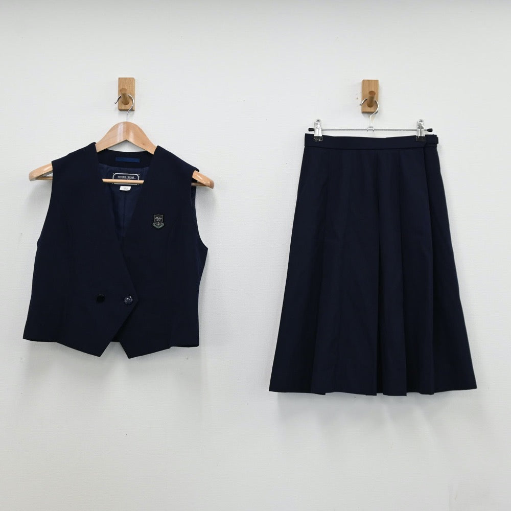 【中古】埼玉県 星野高等学校 女子制服 6点（ブレザー・シャツ・ニット・ベスト・スカート）sf011561