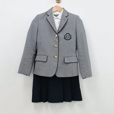 【中古】福岡県 博多高等学校 女子制服 4点（ブレザー・シャツ・ニット・スカート）sf011568