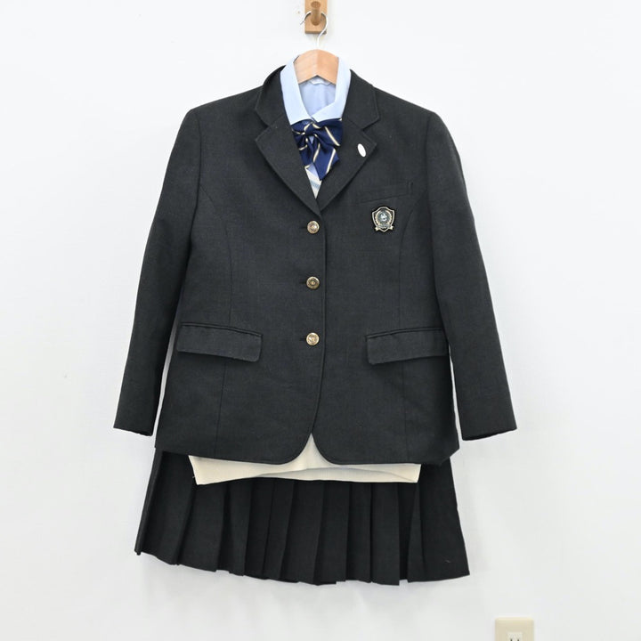 【中古】大阪府 大阪産業大学附属高等学校 女子制服 6点（ブレザー・シャツ・ニット・スカート）sf011574