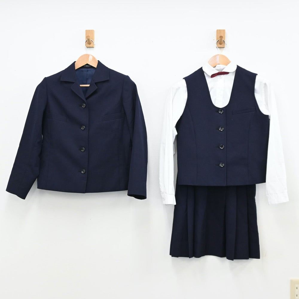 【中古】東京都 女子美術大学付属高等学校 女子制服 7点（ブレザー・シャツ・ベスト・ニット・スカート）sf011590