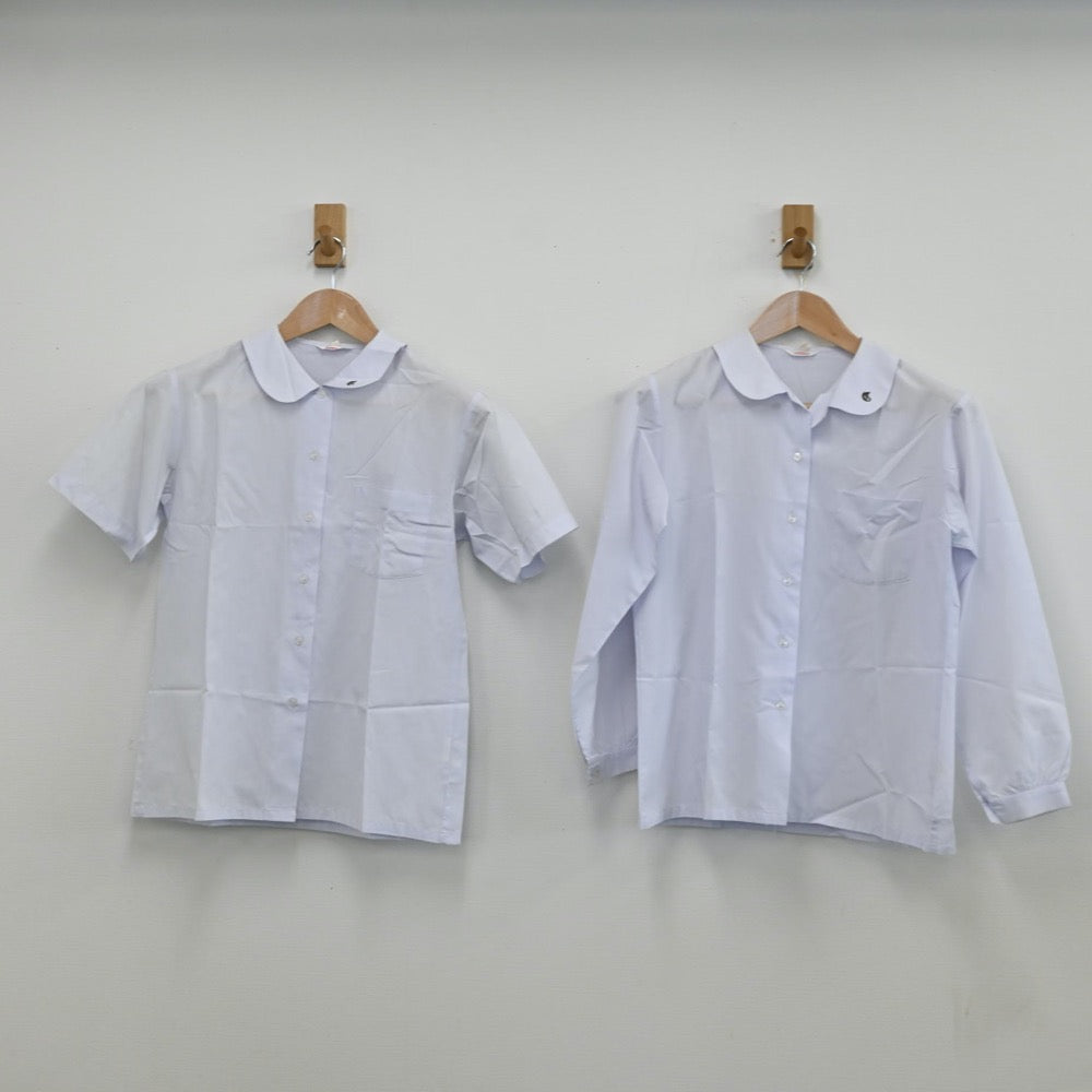 【中古】福岡県 筑紫野中学校 女子制服 3点（シャツ・ジャンパースカート）sf011597