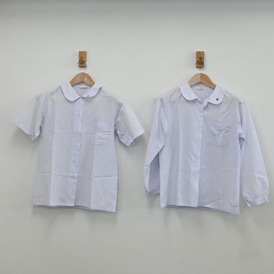 【中古】福岡県 筑紫野中学校 女子制服 3点（シャツ・ジャンパースカート）sf011597