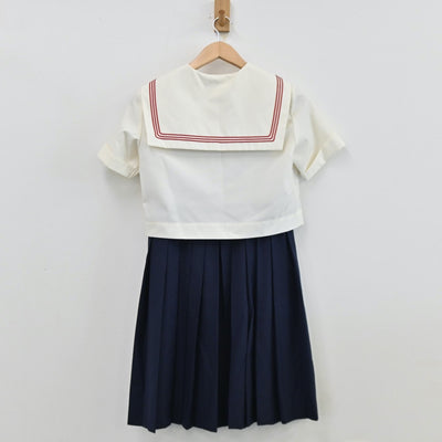 【中古】福岡県 博多女子中学校 女子制服 3点（セーラー服・スカート）sf011613