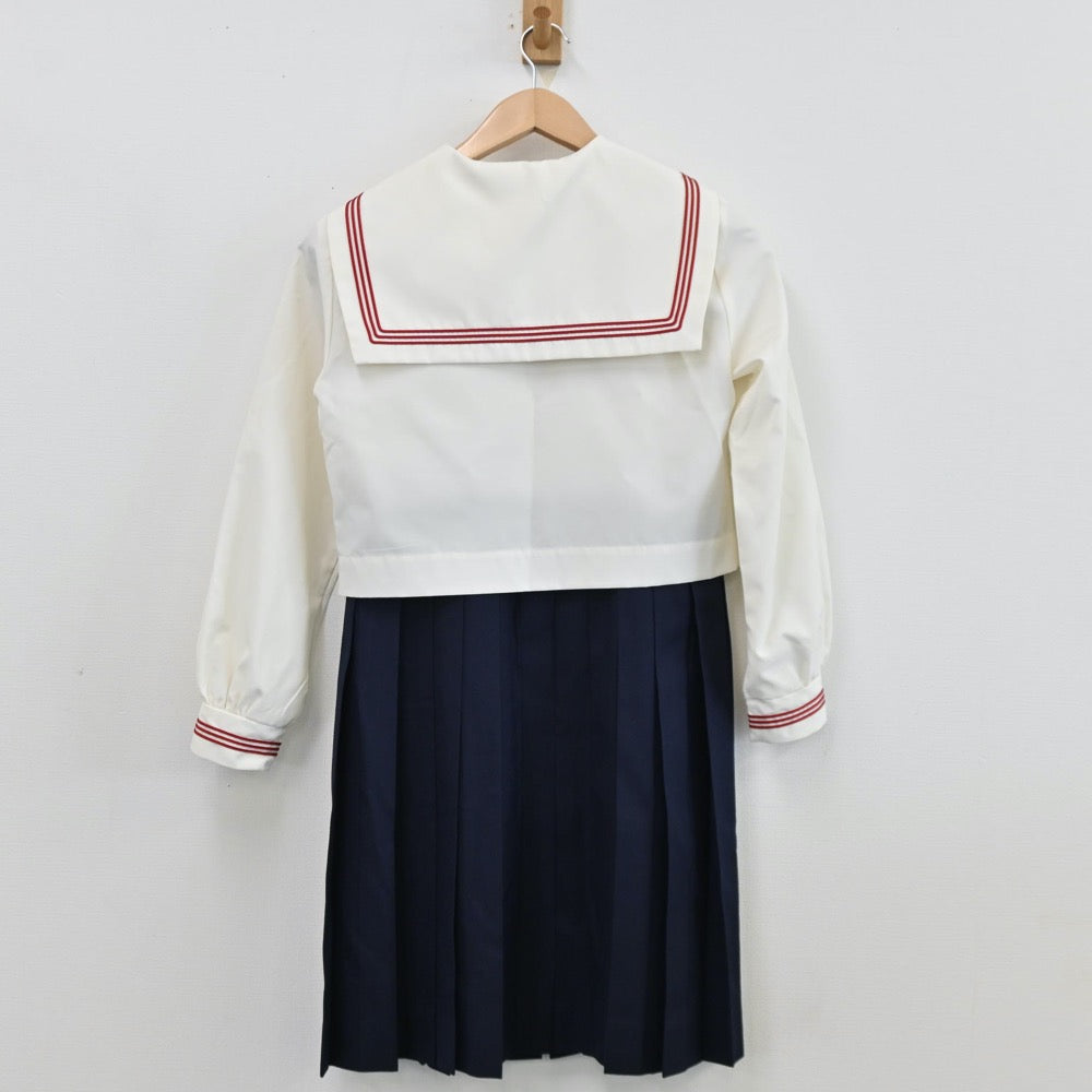 【中古】福岡県 博多女子中学校 女子制服 2点（セーラー服・ジャンパースカート）sf011614