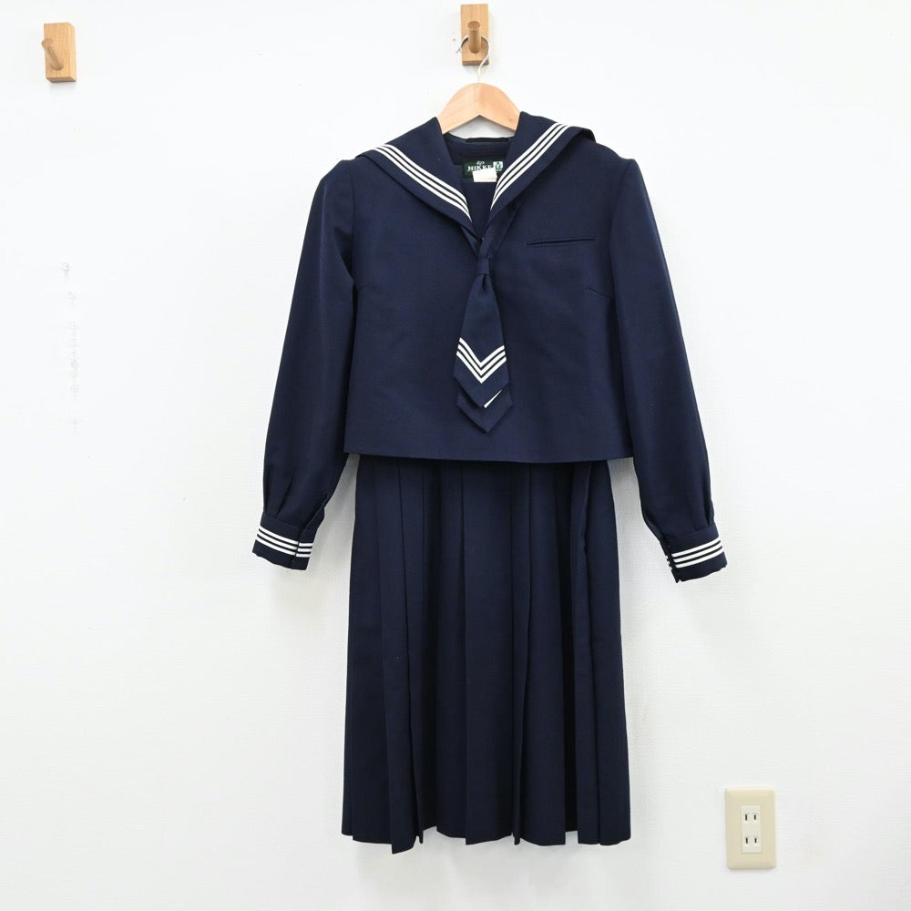 【中古】神奈川県 川崎市立田島中学校 女子制服 2点（セーラー服・ジャンパースカート）sf011637