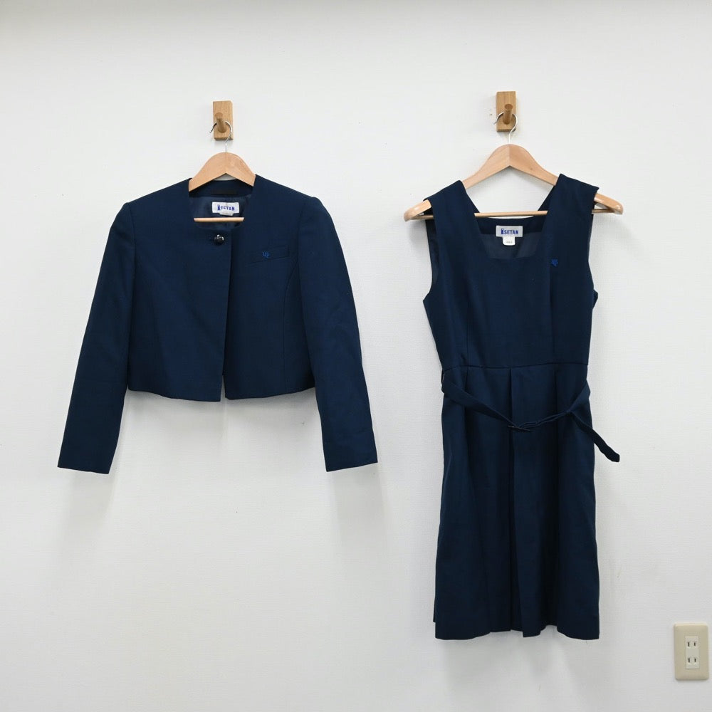 【中古】東京都 東京純心女子中学・高等学校 女子制服 2点（ブレザー・ジャンパースカート）sf011643