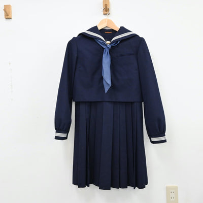 【中古】福岡県 福岡県立修猷館高等学校 女子制服 3点（セーラー服・ジャンパースカート）sf011647