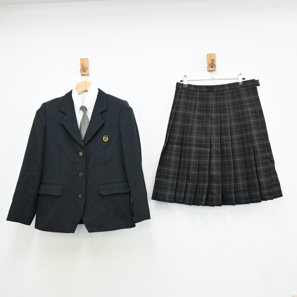 【中古】兵庫県 国際高等学校 女子制服 5点（ブレザー・シャツ・ニット・スカート）sf011666