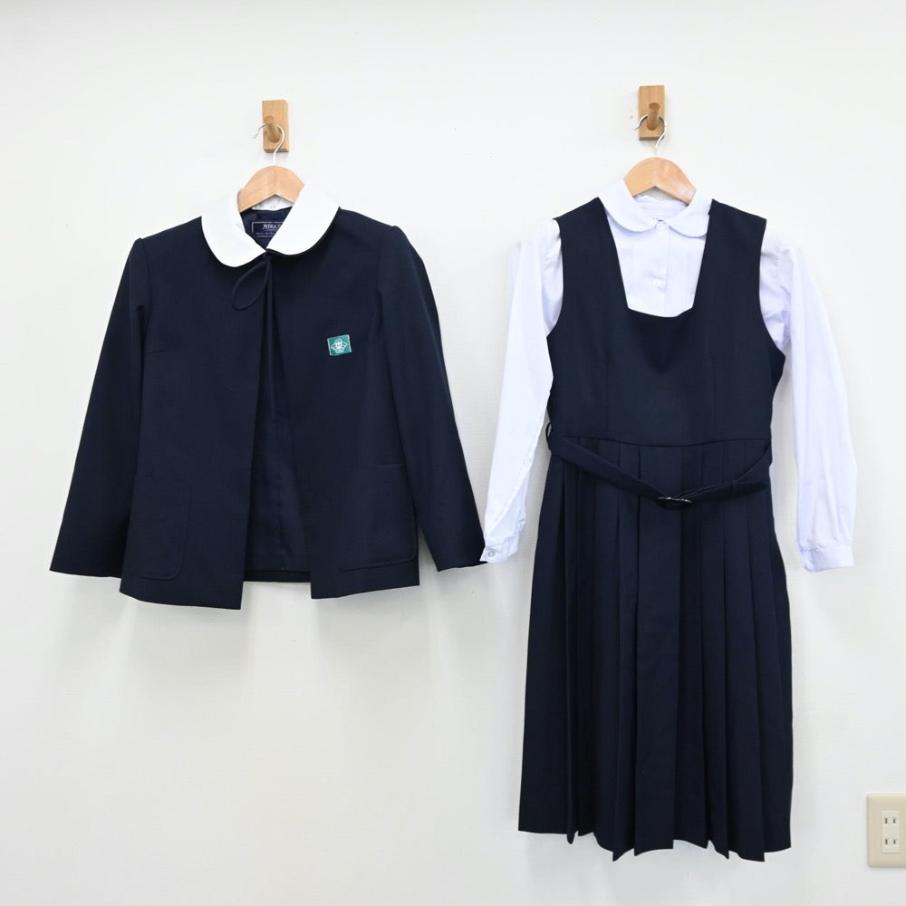 【中古】東京都 松江第三中学校 女子制服 3点（ブレザー・シャツ・ジャンパースカート）sf011675