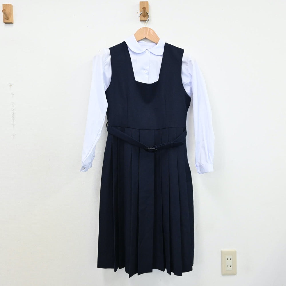 【中古】東京都 松江第三中学校 女子制服 3点（ブレザー・シャツ・ジャンパースカート）sf011675