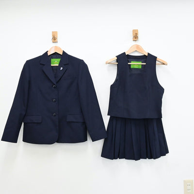 【中古】神奈川県 多摩高等学校 女子制服 4点（ブレザー・ベスト・スカート）sf011677