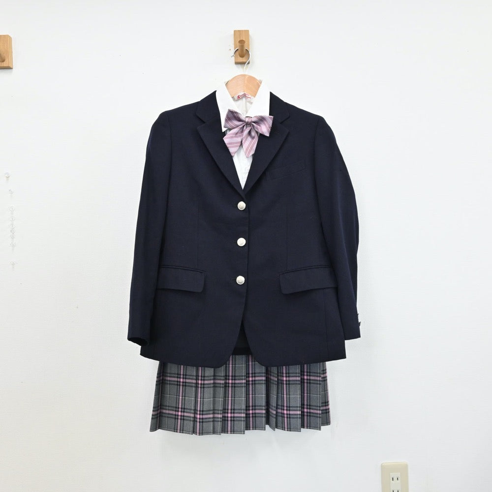 【中古】兵庫県 クラーク記念国際高等学校 女子制服 7点（ブレザー・シャツ・ニット・スカート）sf011681