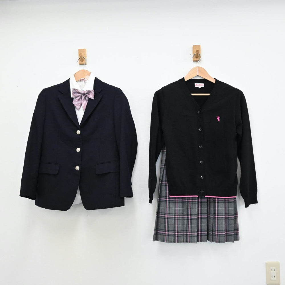 【中古】兵庫県 クラーク記念国際高等学校 女子制服 7点（ブレザー・シャツ・ニット・スカート）sf011681