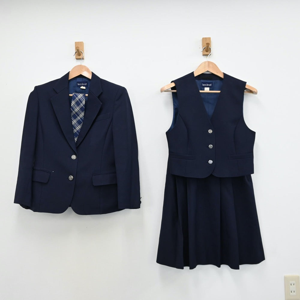 【中古】北海道 北広島高等学校 女子制服 5点（ブレザー・ベスト・スカート）sf011684