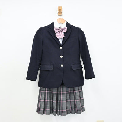 【中古】千葉県 クラーク記念国際高等学校 女子制服 6点（ブレザー・シャツ・ニット・スカート）sf011696