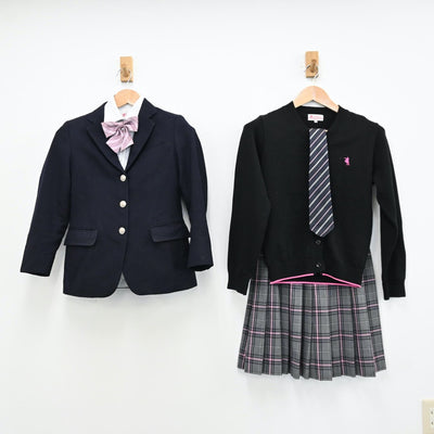 【中古】千葉県 クラーク記念国際高等学校 女子制服 6点（ブレザー・シャツ・ニット・スカート）sf011696