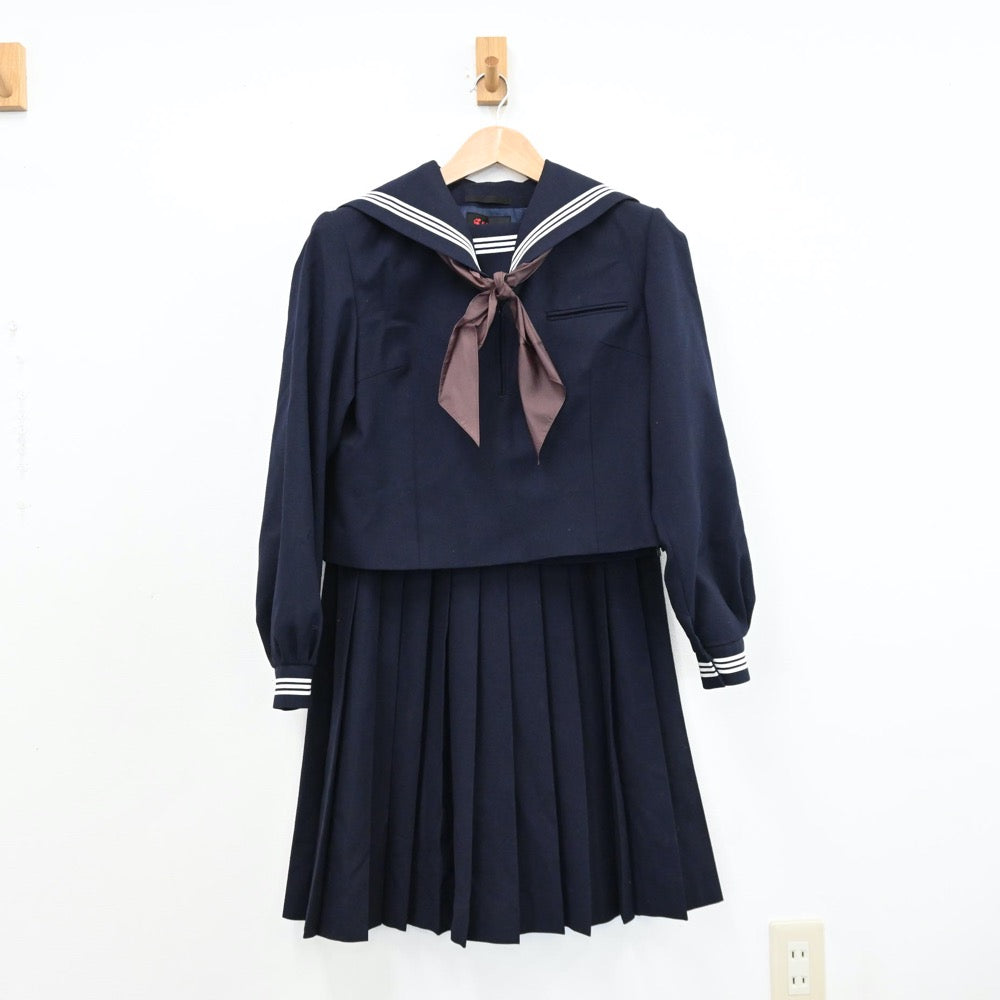 【中古】茨城県 潮来第二中学校 女子制服 4点（セーラー服・スカート）sf011697