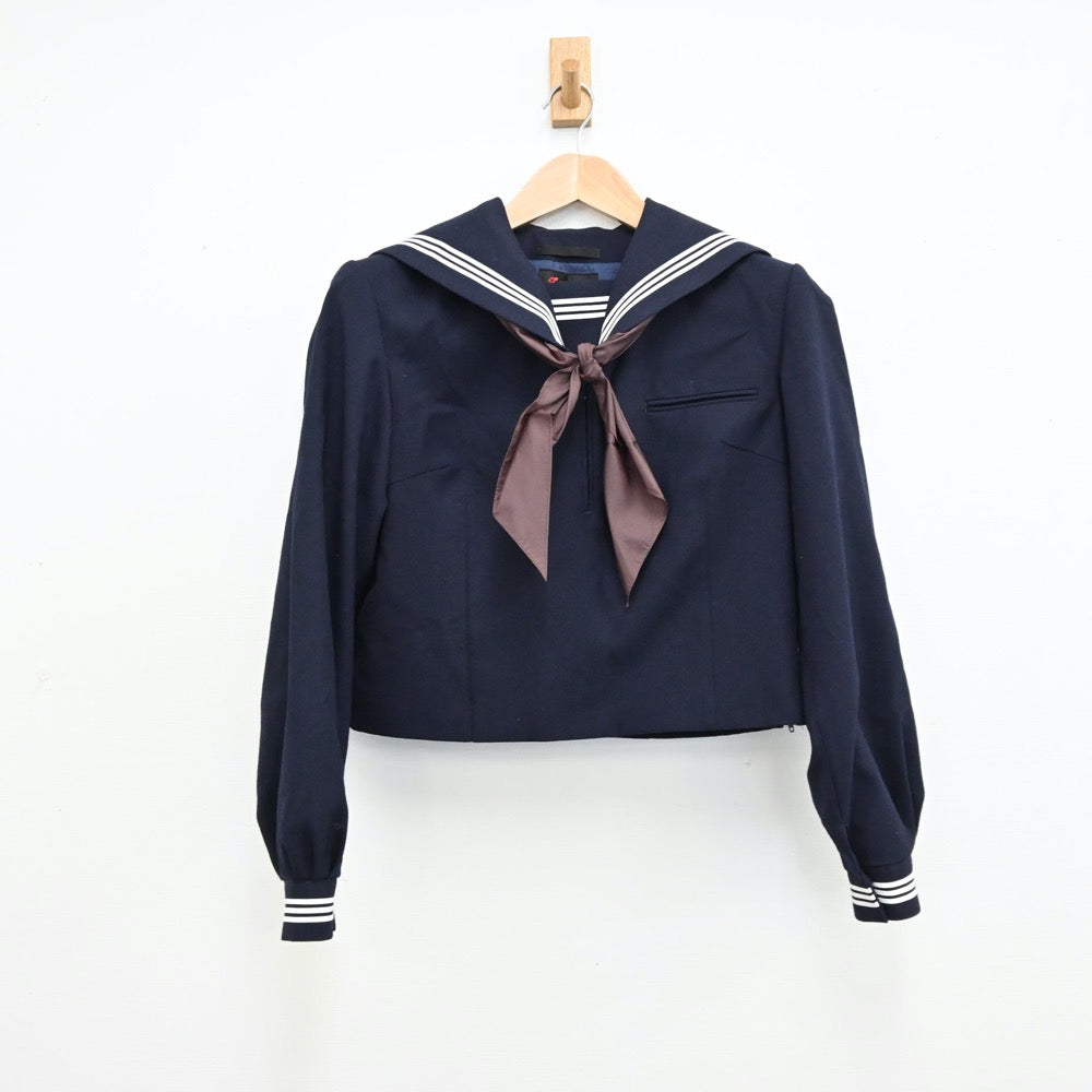 【中古】茨城県 潮来第二中学校 女子制服 4点（セーラー服・スカート）sf011697