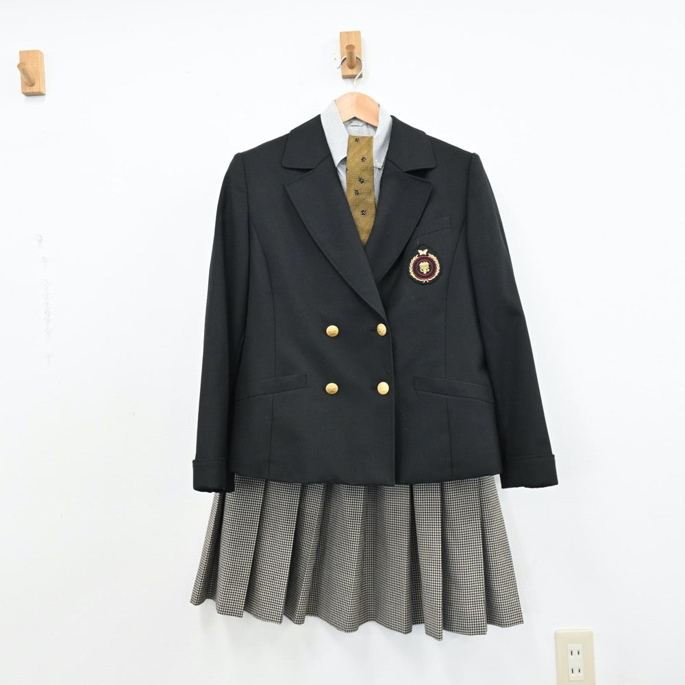 【中古】福島県 平商業高等学校 女子制服 5点（ブレザー・シャツ・ニット・スカート）sf011699