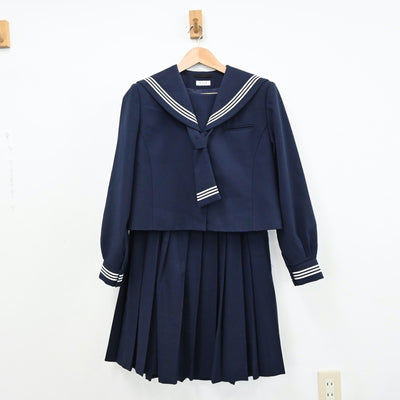 【中古】福島県 好間中学校 女子制服 3点（セーラー服・スカート）sf011700