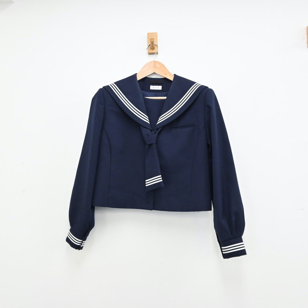 【中古】福島県 好間中学校 女子制服 3点（セーラー服・スカート）sf011700