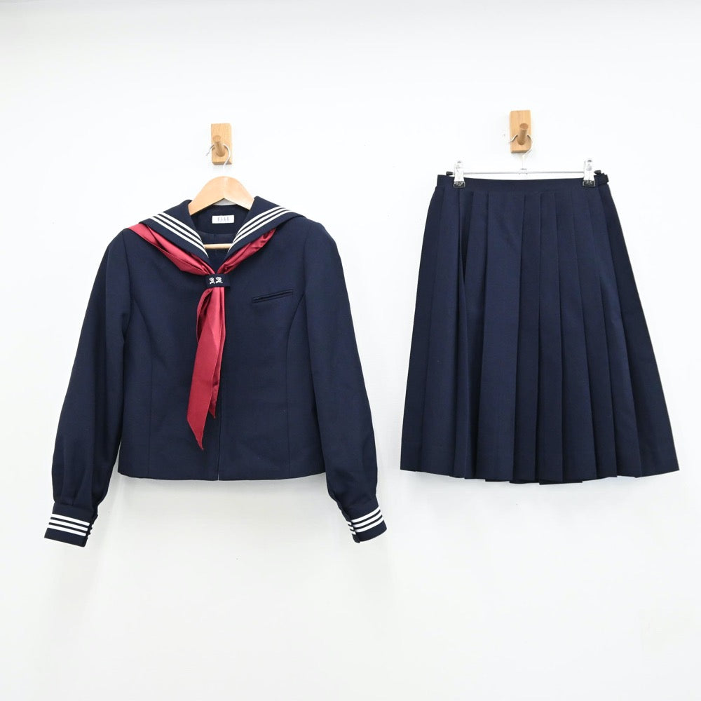 【中古】東京都 昭和女子中学校 女子制服 3点（セーラー服・スカート）sf011704