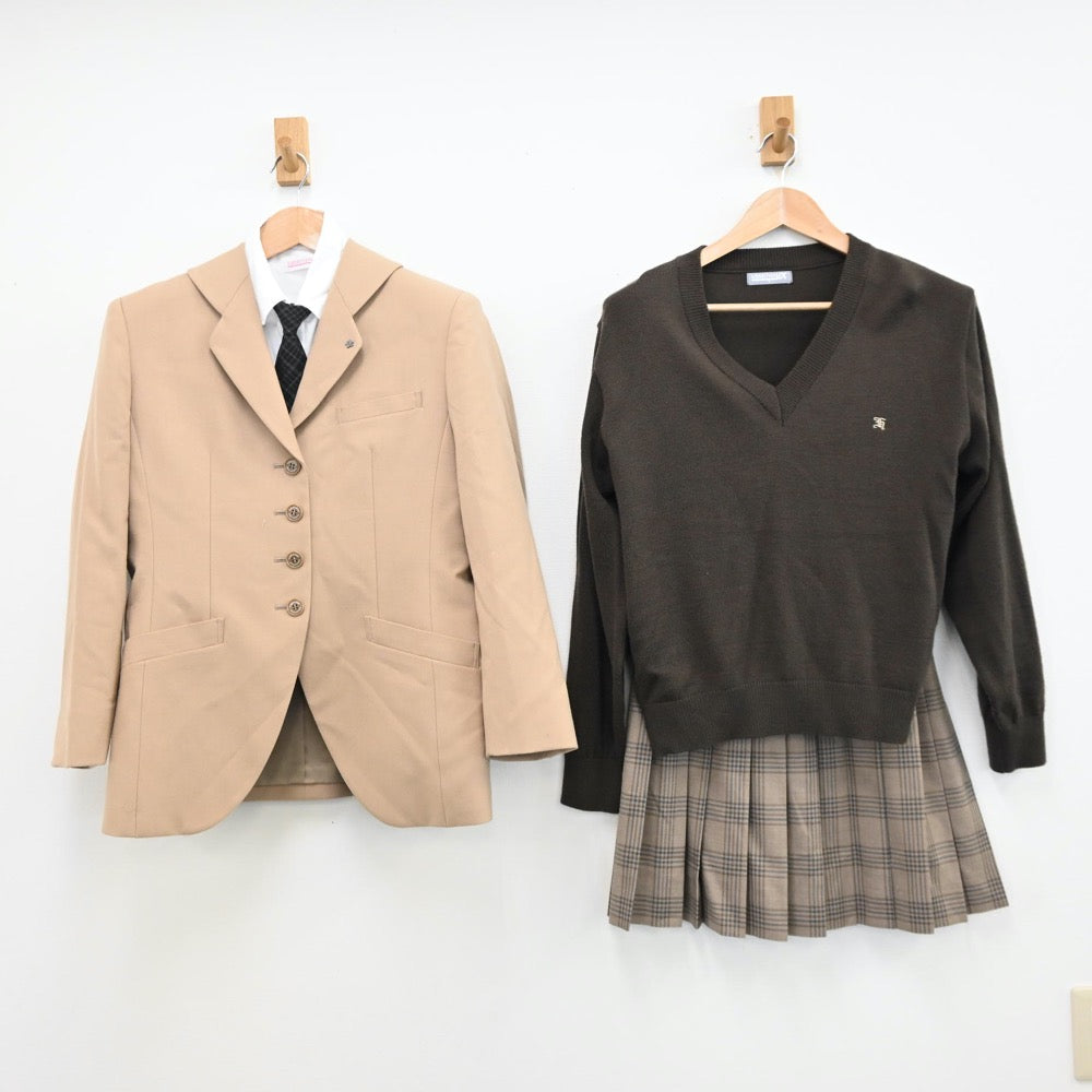 【中古】千葉県 千葉萌陽高等学校 女子制服 8点（ブレザー・シャツ・ニット・スカート）sf011709