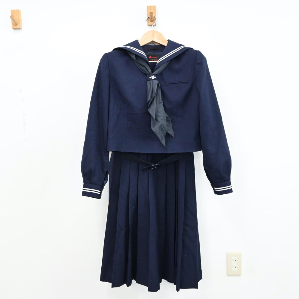 【中古】東京都 小松川第二中学校 女子制服 3点（セーラー服・ジャンパースカート）sf011712