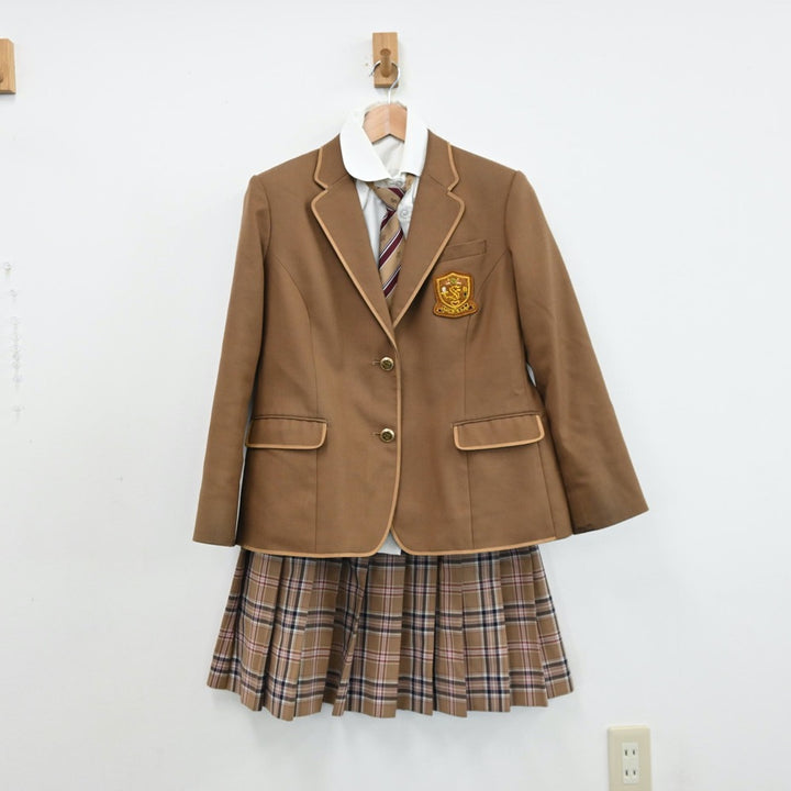 【中古】栃木県 私立作新学院高等学校 女子制服 6点（ブレザー・シャツ・ベスト・ニット・スカート）sf011714