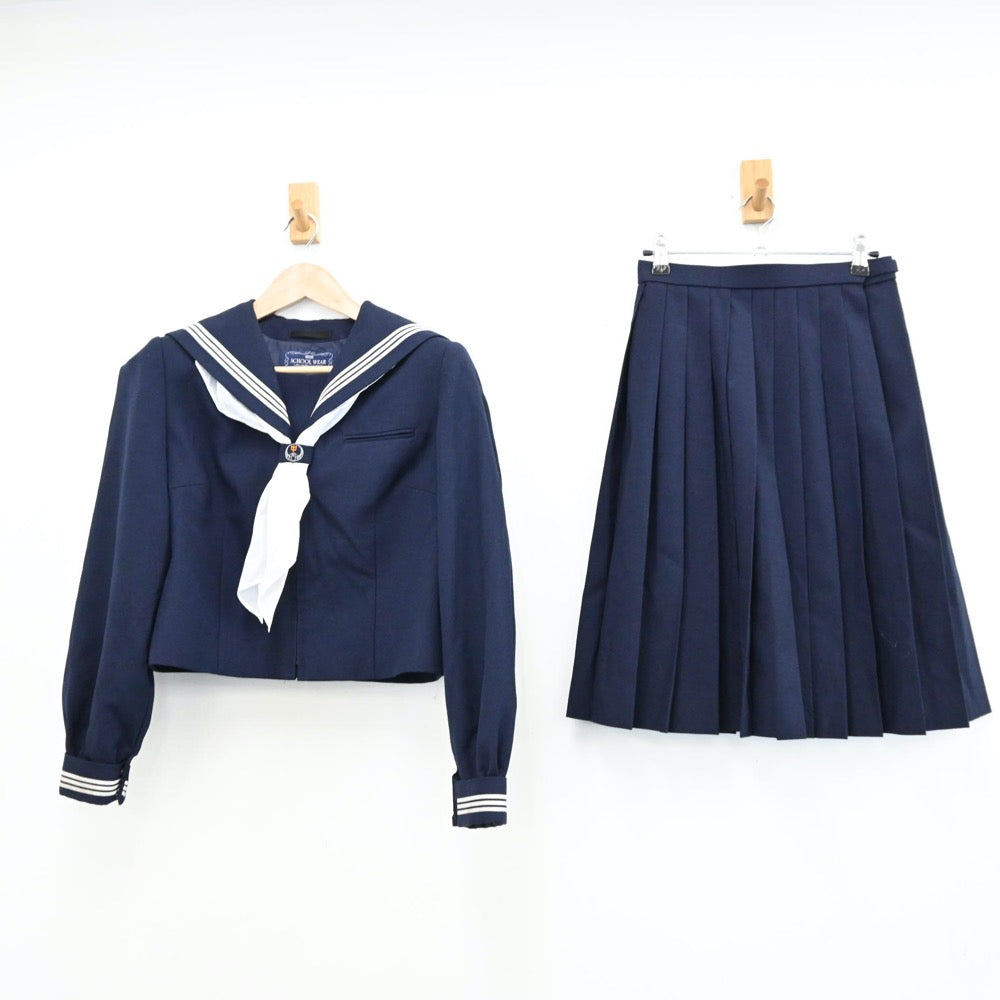 【中古】埼玉県 鶴ヶ島中学校 女子制服 3点（セーラー服・スカート）sf011716