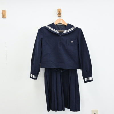 【中古】神奈川県 神奈川学園中学校 女子制服 3点（セーラー服・ジャンパースカート）sf011730