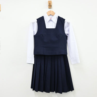 【中古】埼玉県 さいたま市立南浦和中学校 女子制服 4点（ブレザー・シャツ・ベスト・スカート）sf011740