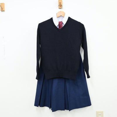 【中古】兵庫県 神戸市立太山寺中学校 女子制服 6点（ブレザー・シャツ・ベスト・ニット・スカート）sf011743