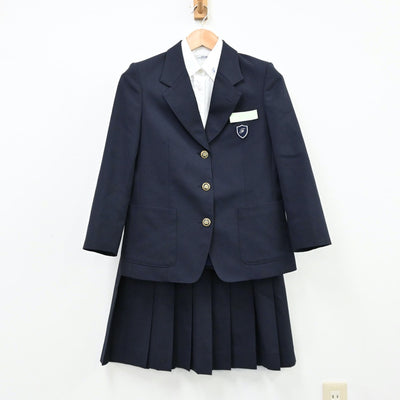 【中古】福岡県 筑紫野市立二日市中学校 女子制服 4点（ブレザー・ベスト・シャツ・スカート）sf011748