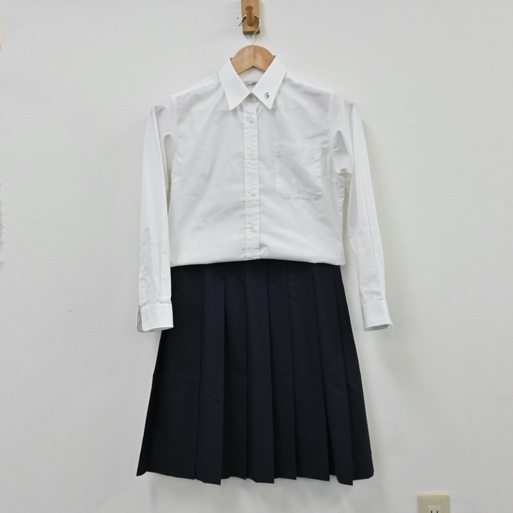 【中古】福岡県 筑紫野市立二日市中学校 女子制服 4点（ブレザー・ベスト・シャツ・スカート）sf011748