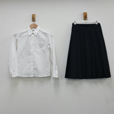 【中古】福岡県 筑紫野市立二日市中学校 女子制服 4点（ブレザー・ベスト・シャツ・スカート）sf011748