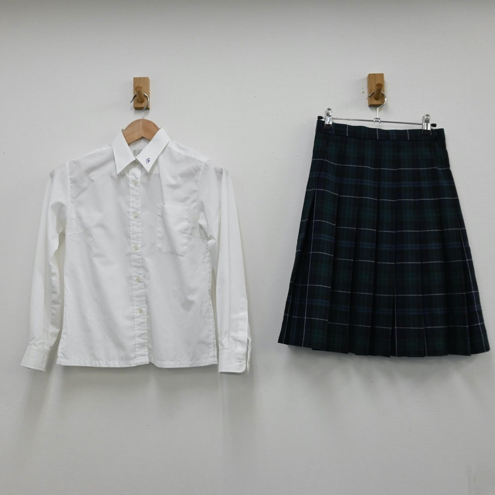 【中古】福岡県 福岡第一高等学校 女子制服 3点（シャツ・ベスト・スカート）sf011749
