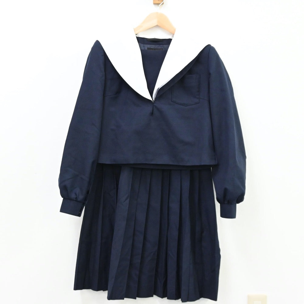 【中古】愛知県 依佐美中学校 女子制服 3点（セーラー服・スカート）sf011774