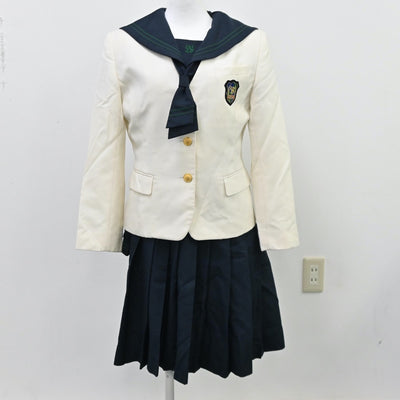 【中古】福岡県 西南学院中学校 女子制服 3点（ブレザー・セーラー服・スカート）sf011792