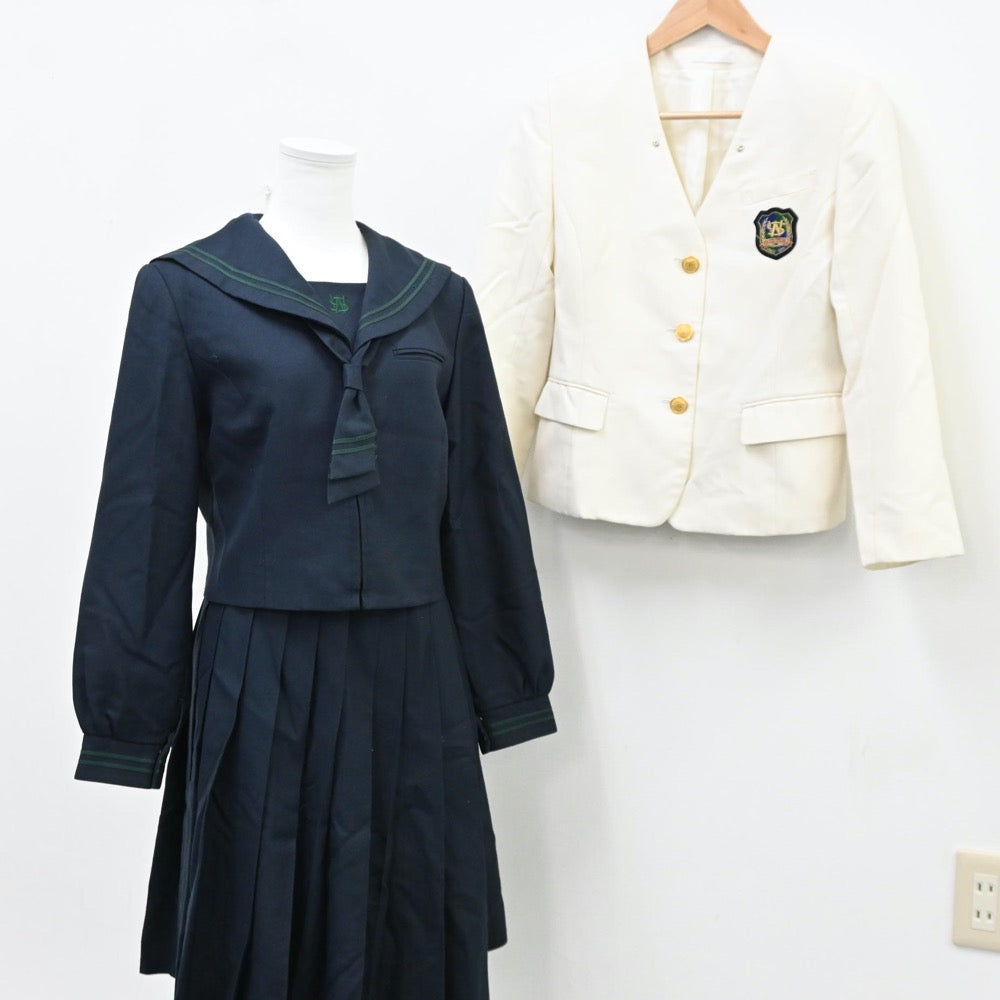 【中古】福岡県 西南学院中学校 女子制服 3点（ブレザー・セーラー服・スカート）sf011792