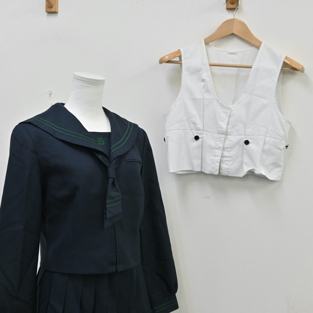 【中古】福岡県 西南学院中学校 女子制服 3点（ブレザー・セーラー服・スカート）sf011792