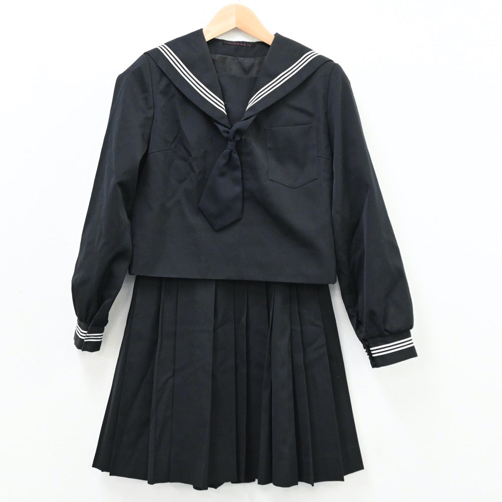 【中古】静岡県 沼津東高等学校 女子制服 3点（セーラー服・スカート）sf011802