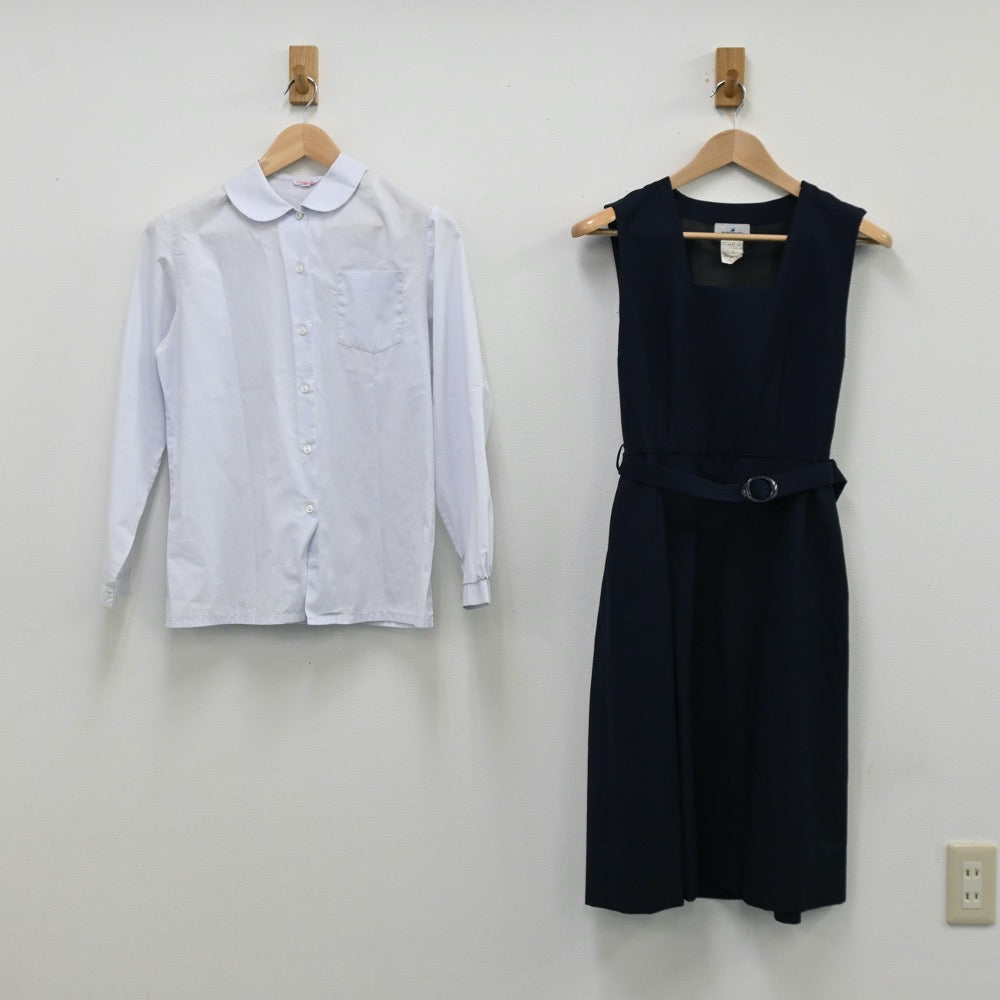 【中古】神奈川県 市場中学校 女子制服 3点（シャツ・ブレザー・ジャンパースカート）sf011810