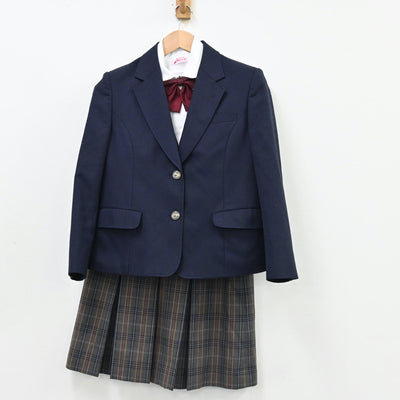 【中古】北海道 平岡中央中学校 女子制服 5点（ブレザー・ベスト・シャツ・スカート）sf011820